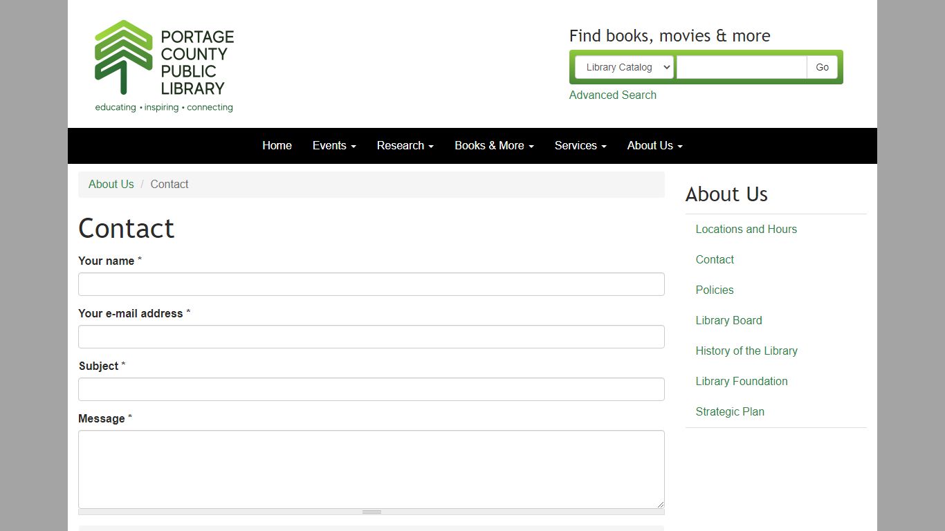 Contact | Portage County Public Library