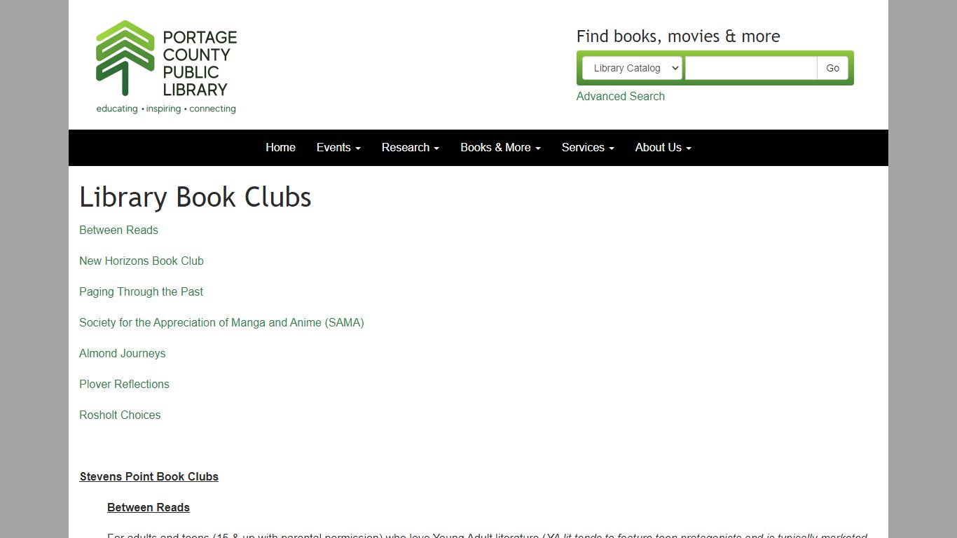 Library Book Clubs | Portage County Public Library